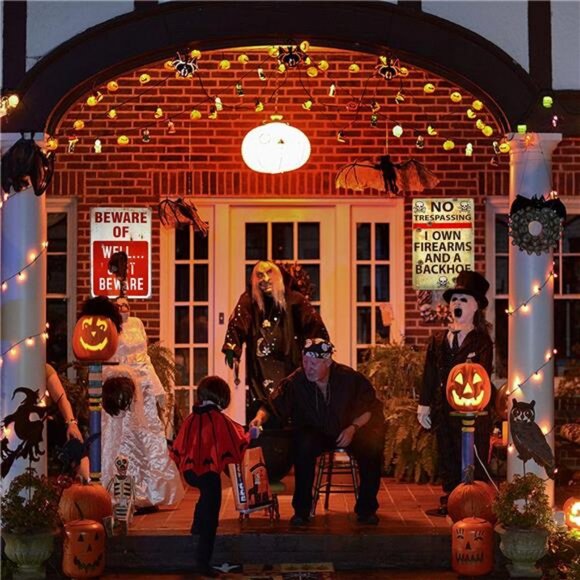 3 PCS Retro Halloween Decor Indoor&Outdoor Warning Signs No Trespassing - Picture 2 of 8